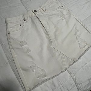 White Denim Skirt